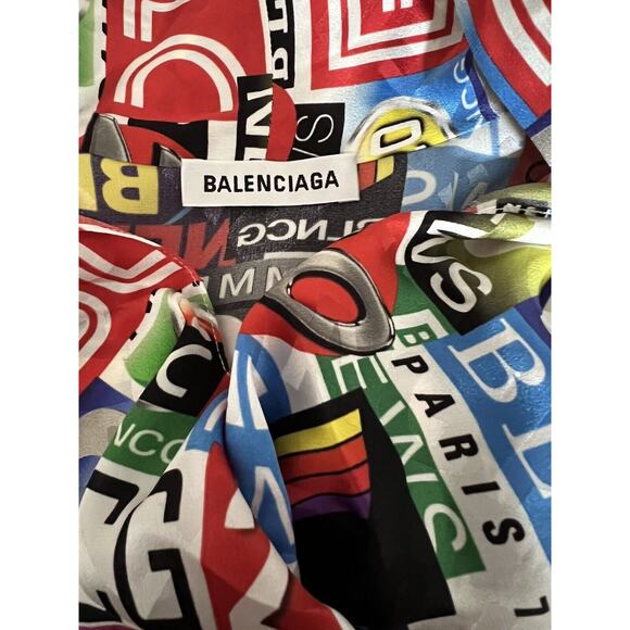 Balenciaga Women's News 2020 Silk Jacquard 2020 Blouse Shirt size 34 NWT - Picture 4 of 5